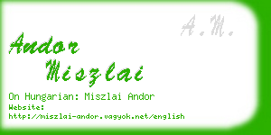 andor miszlai business card